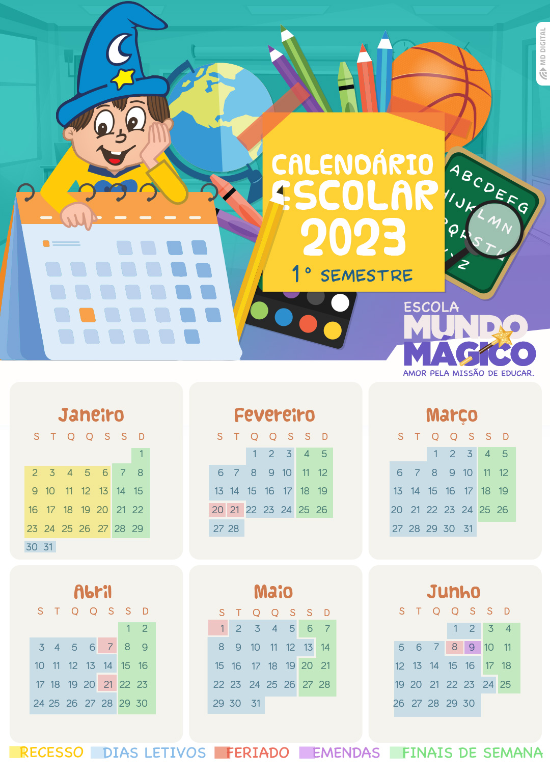 Calendário mágico, Escola Games - Jogos Educativos